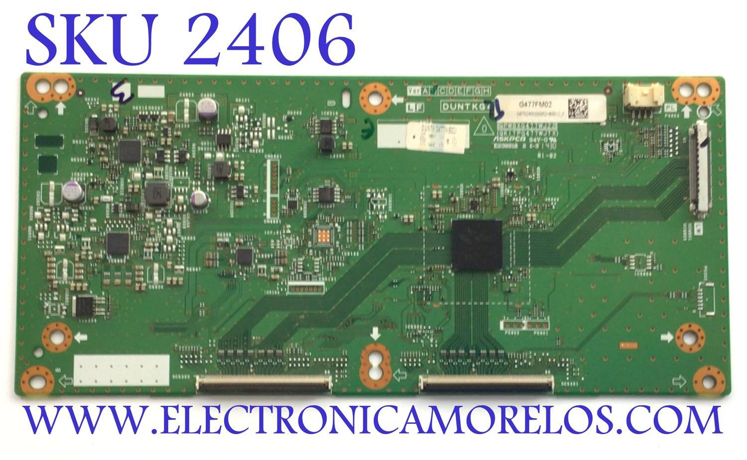 T-CON PARA TV SHARP / NUMERO DE PARTE DUNTG477WE02 / QPWBXG477WJZZ / QKITPG477WJTX / G477FM02  / PANEL JE695D3HC50R / LC-70LE660U